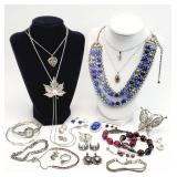 24pc Silver Tone Costume Jewelry
