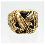 10K Blk Hills GOLD Sz 10 Eagle Ring 8.63g
