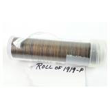 1919-P Roll Lincoln Wheat Pennies, Penny, Coin #2