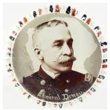 Vtg US Navy Admiral George Dewey Glass Paperweight