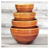4 McCoy Stoneware Pottery Bee Hive Nesting Bowls