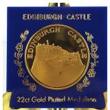 22ct Gold Plated Edinburgh Castle Medallion Coin