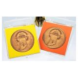 2) 1966 Sesquicentennial 1816 Indiana Seal Coins