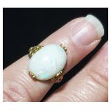 10K GOLD White Opal Ladies Sz 6 - RING 4.05g