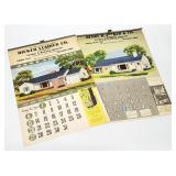1950-51 Ricker Lumber Co Hanging Calendars
