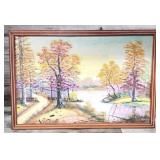 O.C. Pickett 38 X 26 Fall Landscape Oil Painting