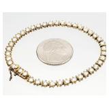 .925 Sterling Silver Gold Tone Tennis Bracelet 8.g