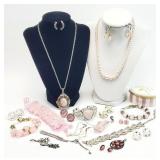 20+pc Pink Tones Costume Jewelry