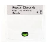 Russian Oval Diaopside 0.76ct Gem, Gemstone