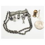 Sewing Charm Bracelet, Thread Lapel Pin