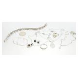 8pc Silver Tone Costume Jewelry
