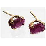 10K GOLD Ruby Stud Earrings 0.82 grams