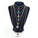 8pc .925 Sterling Silver Necklace & Pendants 39g