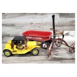 3) Metal Car Tricycle, Radio Flyer Mini Wagon