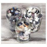 3) Glass Jars of Old Buttons