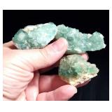 3) Fluorite Green Crystal Cluster Gemstones