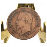1863 Napoleon III Dix Centimes French Coin