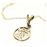 10K GOLD Asian Love Symbol Necklace 0.84g