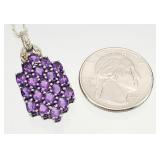 .925 Sterling Silver Amethyst Necklace 6.19g