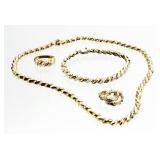 5pc Gold Tone .925 Sterling Jewlery Set 52.48g