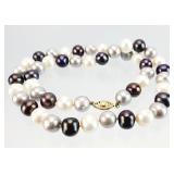 Freshwater Pearl Beaded Necklace 14K GOLD Clasp