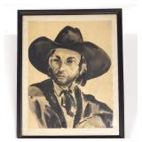1938 Artist Signed Fort Apache Cowboy Art