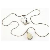 Sterling Silver Druzy Quartz Necklace, Earrings