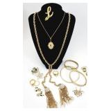 15+pc Gold Tone Costume Jewelry
