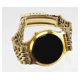 Gold Tone Red Lens Men's Digital Wrist Watch