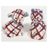 Vtg. Brayton Laguna Pottery Cat Dog S&P Shakers #2