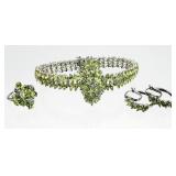 Sterling Silver Jewelry Peridot Set 40.23g