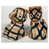 Vtg. Brayton Laguna Pottery Cat Dog S&P Shakers #1