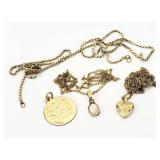 12 & 14K Gold Filled Jewelry, Necklace Pend 10.05g