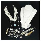17pc Costume Jewelry MOP, Pearl