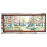 O.C. Pickett 35 X 14 Fall Landscape Oil Painting