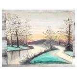 O.C. Pickett 20 X 16 River Landscape Oil Painting