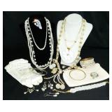 23+pc White, Ivory Pearl Costume Jewelry, Purse #1