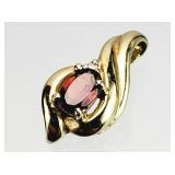 10K GOLD Garnet Gemstone Pendant 1.68 grams