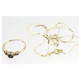 14k Scrap GOLD Ring, Necklace 2.25g