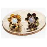 14K GOLD Opal Earrings 0.80g