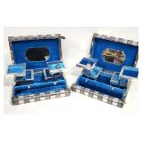 2 Silver Tone Book Shaped Jewelry Boxes