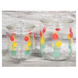 MCM Anchor Hocking Clear Tulip Glass Canisters