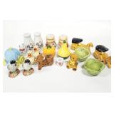 Vtg. 18pc Salt & Pepper Shakers, Toothpick Holder