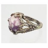 Sterling Silver Tiffany Stone Size 6 Ring 5.18g