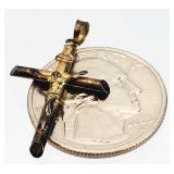 Marked 10K Gold Christ on Cross Necklace Pendant