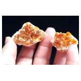 2) Citrine Quartz Crystal Clusters Gemstone