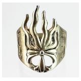 Star Fire Silver Tone Sz 10.5 RING