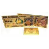 99.9% 24K GOLD POKEMON 10000 Bank Notes