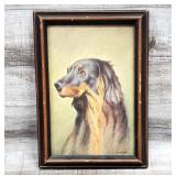 Artist Signed F Heyden Gordon Setter Dog Painting