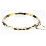 Sterling Silver Gold Tone Bangle Bracelet 6.02g